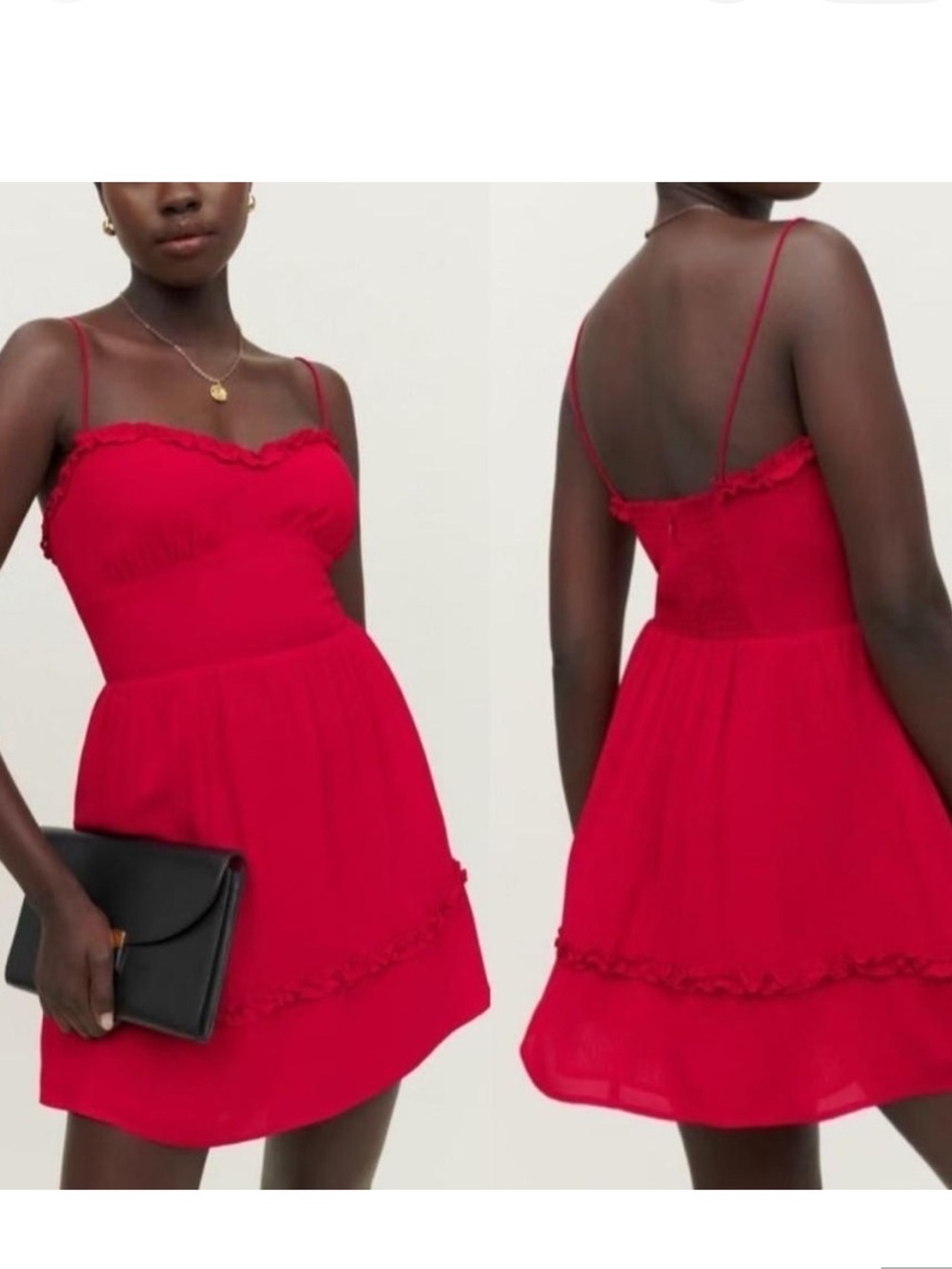Reformation Cherry Red Marin Mini Dress